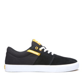 Supra STACKS II VULC Lave Sneakers Dame Svart/Gull/Hvite | NO-86164